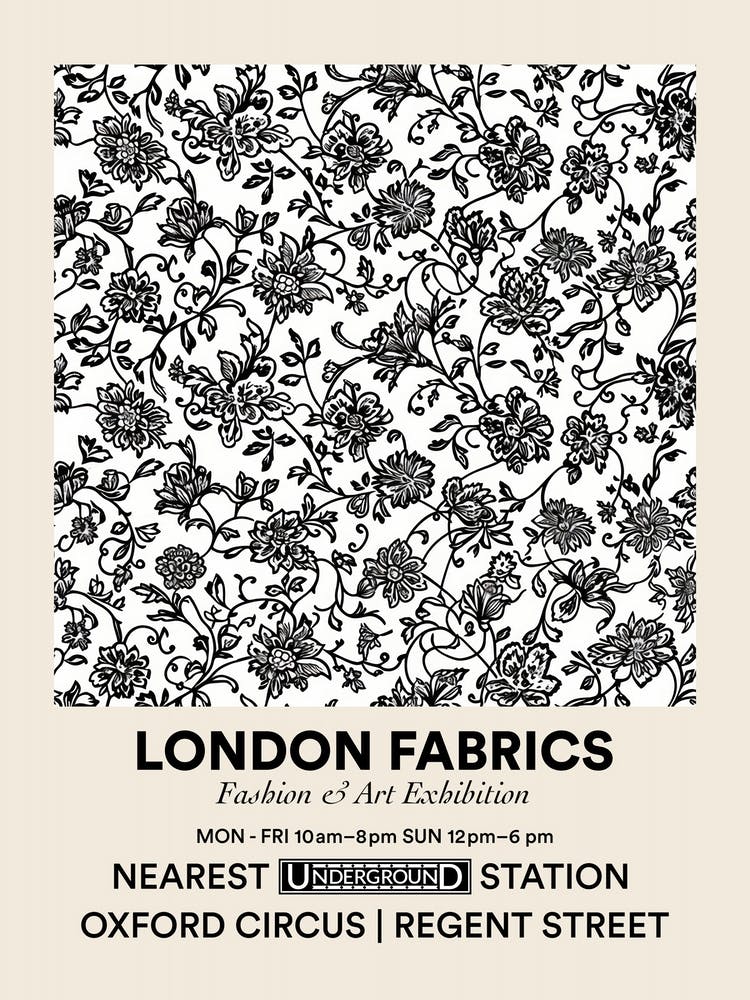 Poster Fern Frost Bloom London Fabrics Floral Pattern 3