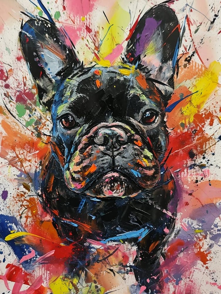 Französische Bulldogge Acrylgemälde 9