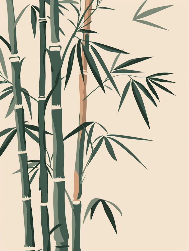 Bamboo Tree Minimal Japandi Illustration 3