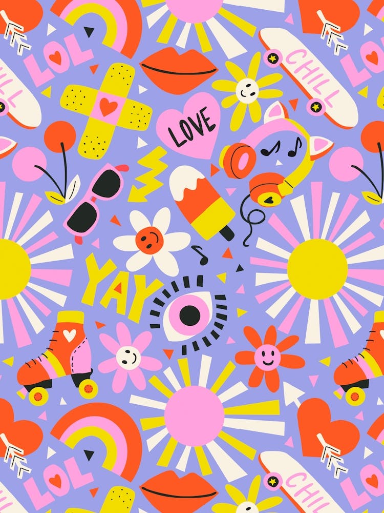 90s Icons Happy Kids Tweenager Pattern