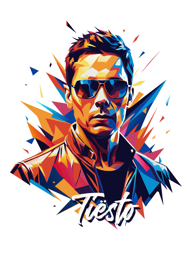 Tiesto 01 Portrait Music Icon WPAP Pop Art Style