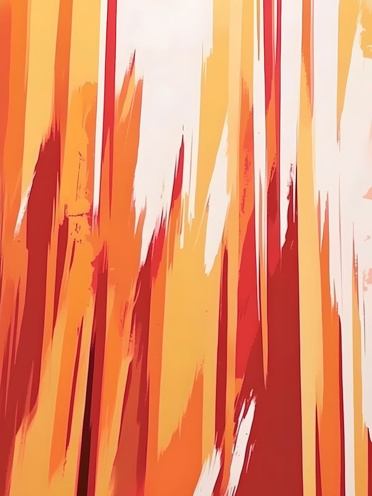Orange-weißes abstraktes Gemälde
