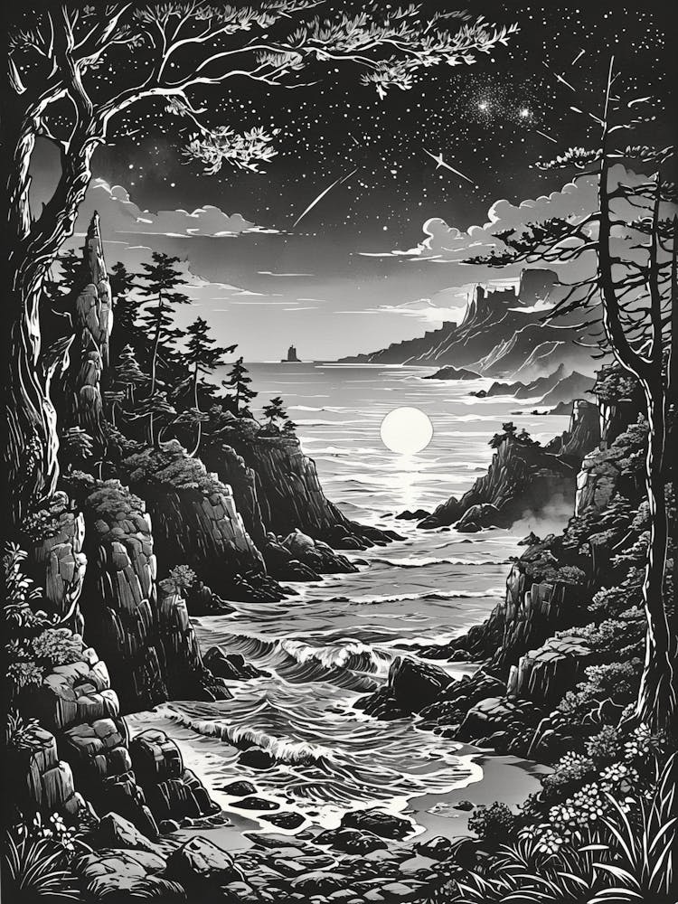 Moonlight Over The Ocean 2