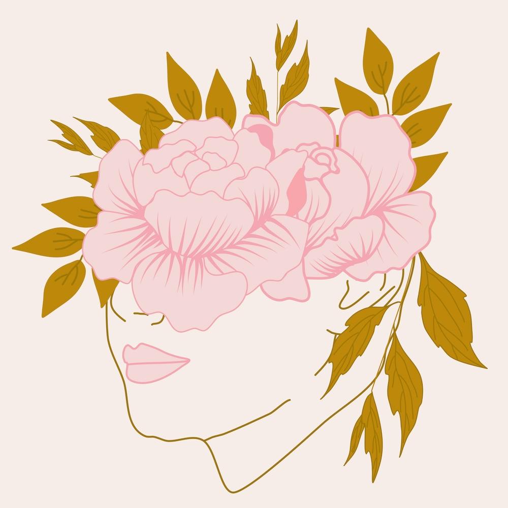 Celestial Woman And Flowers Square