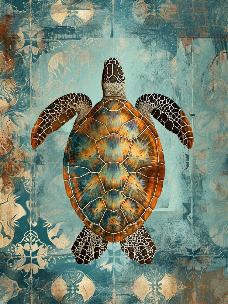 Wallpaper Textured Sea Turtle 3