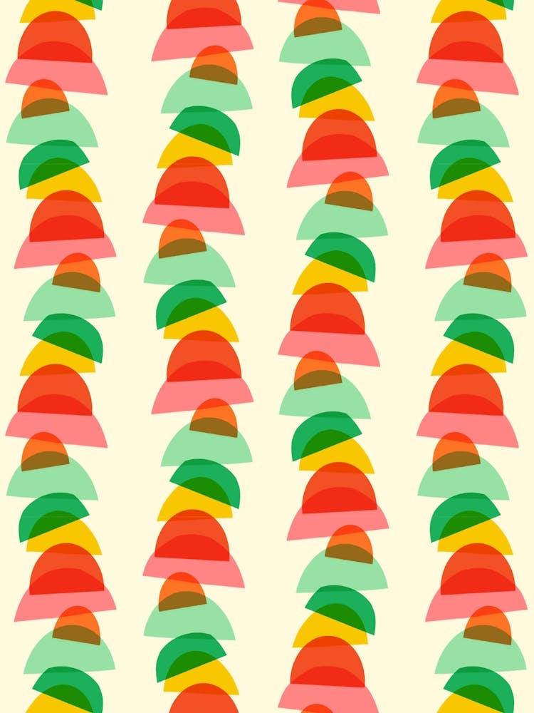 Vertical Mod Art Semi Circle Stacked Lines