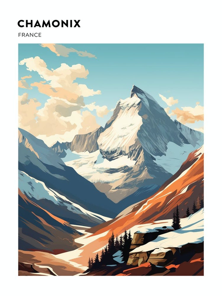 Chamonix France 1 Hiking Trail Landscape Poster