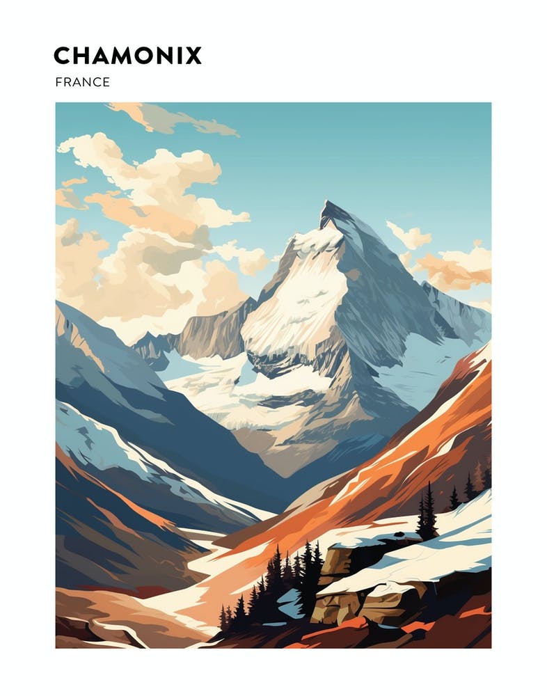 Chamonix France 1 Hiking Trail Landscape Poster