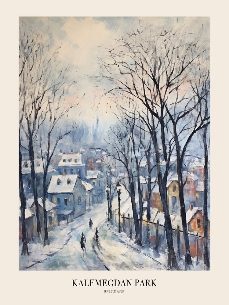 Winter Stadtpark Poster Kalemegdan Park Belgrad Serbien 2