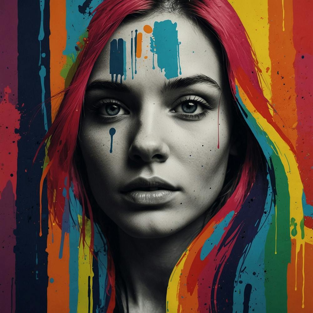 Girl With Colorful Hair