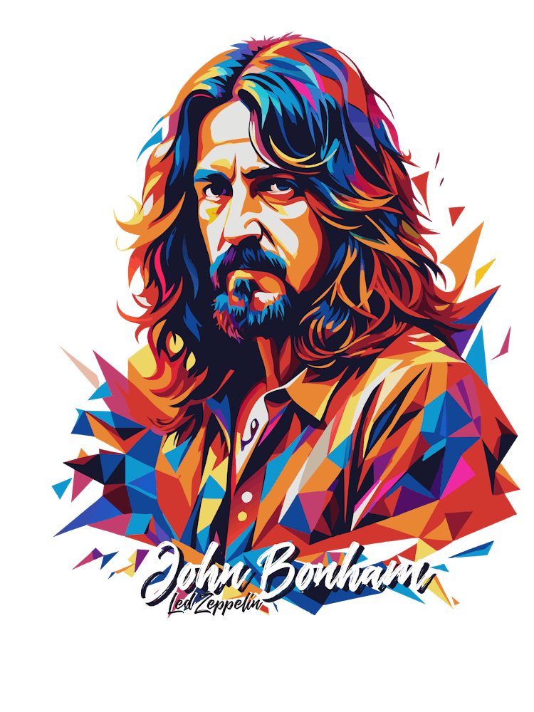 John Bonham, Led Zeppelin 04 Portrait Music Icon Style WPAP Pop Art