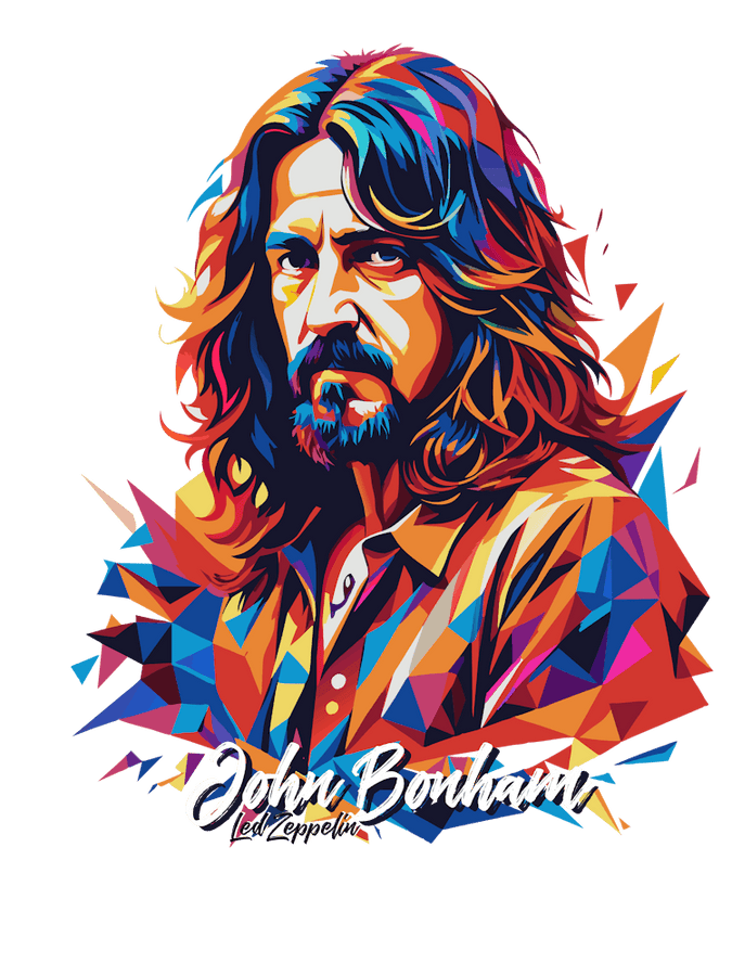 John Bonham, Led Zeppelin 04 Portrait Music Icon Style WPAP Pop John Bonham, Led Zeppelin 04 Portrait Music Icon Style WPAP Pop