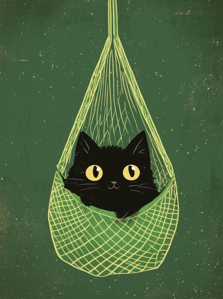 Cat In A Hammock