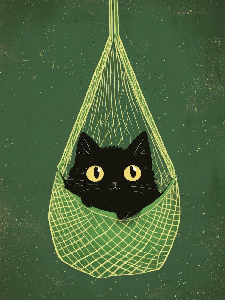 Cat In A Hammock