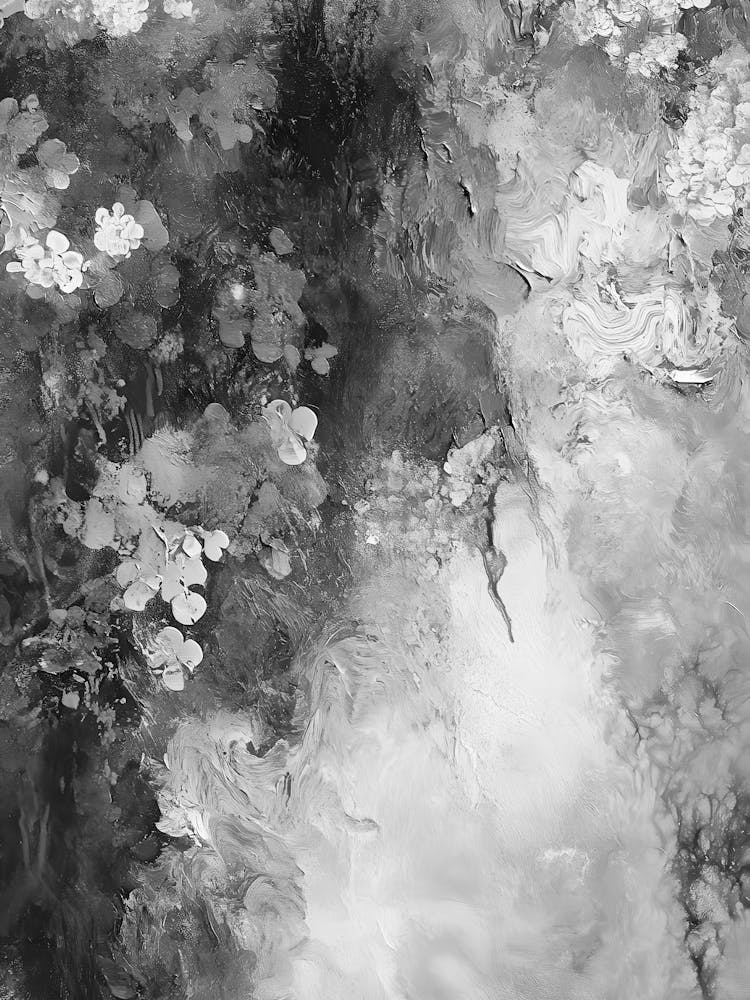 Black And White Flower Painting