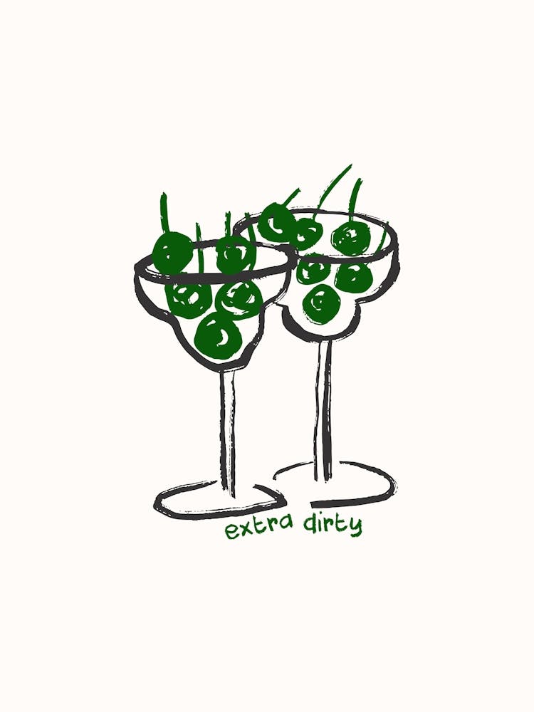 Extra Dry Martini Green Poster