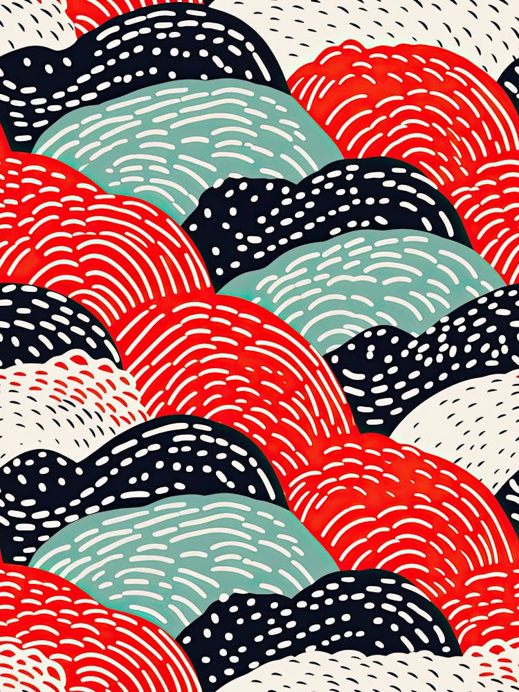 Seamless Pattern With Waves, Matisse style