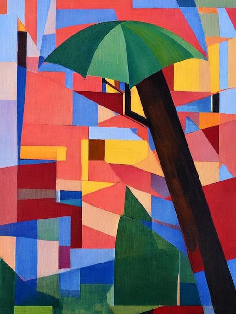 Umbrella Pine Tree Cubist