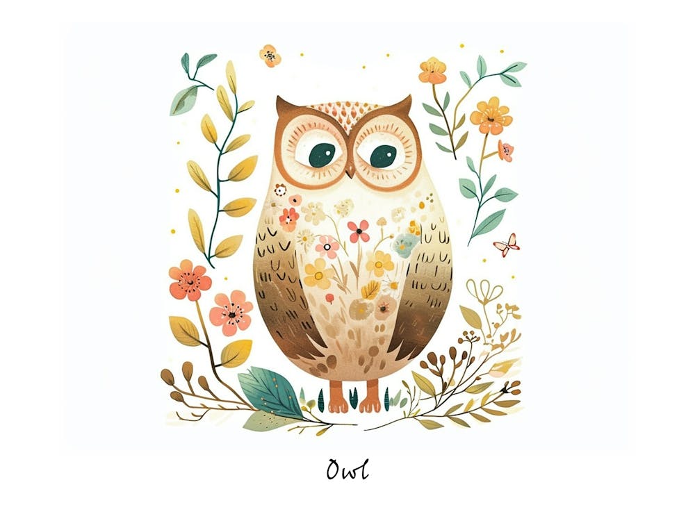 Little Floral Owl 5 Poster