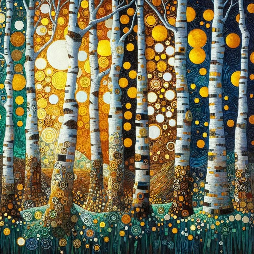 gustav klimt Birch Trees Trees At Night