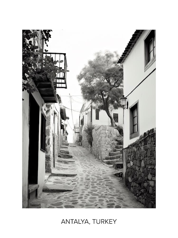 Poster Of Bodrum, Turkey, Photography In Black And White 1