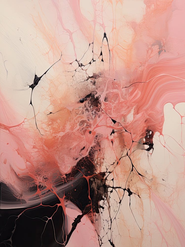 Pink And Brown Abstract Raw Painting 6