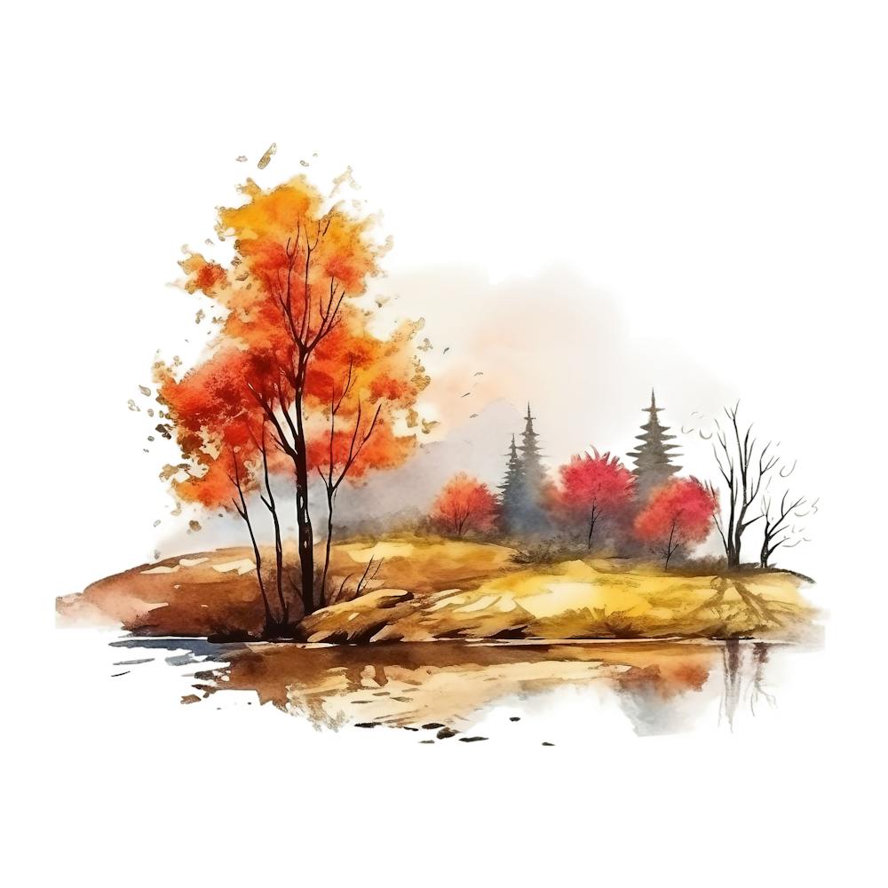Watercolor Autumn Landscape 28