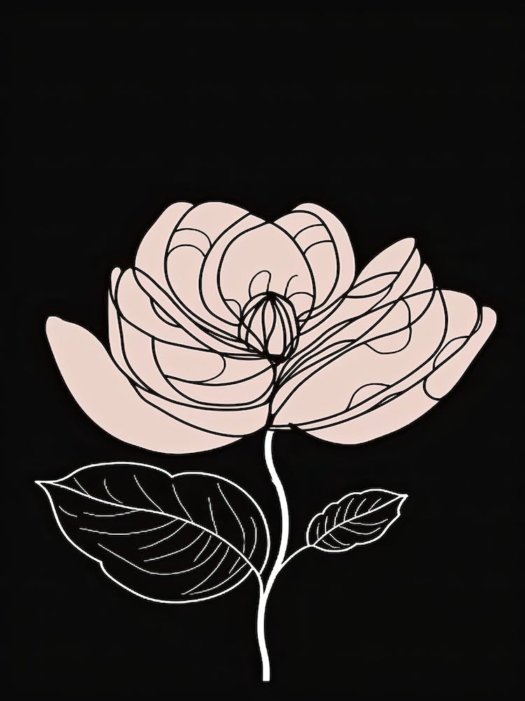 Linienkunst Lotusblumen Illustration Neutral 4