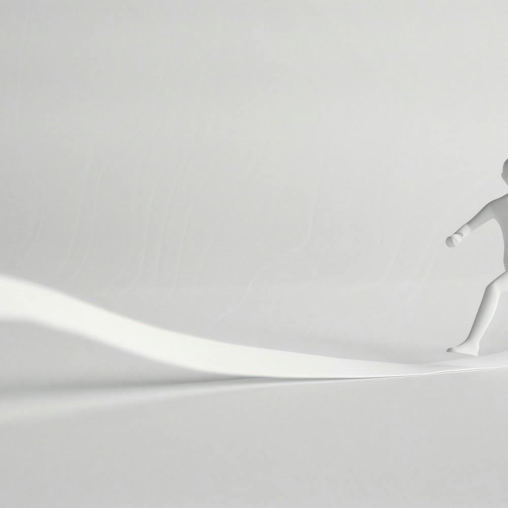 Man Walking On Paper