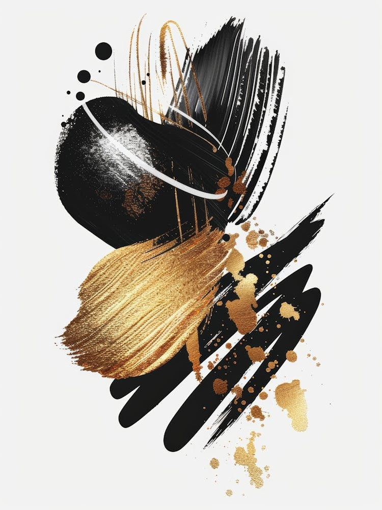 Gold Brush Strokes Canvas Art 3