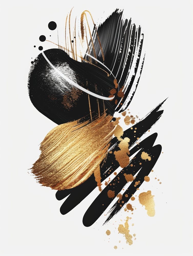 Gold Brush Strokes Canvas Art 3