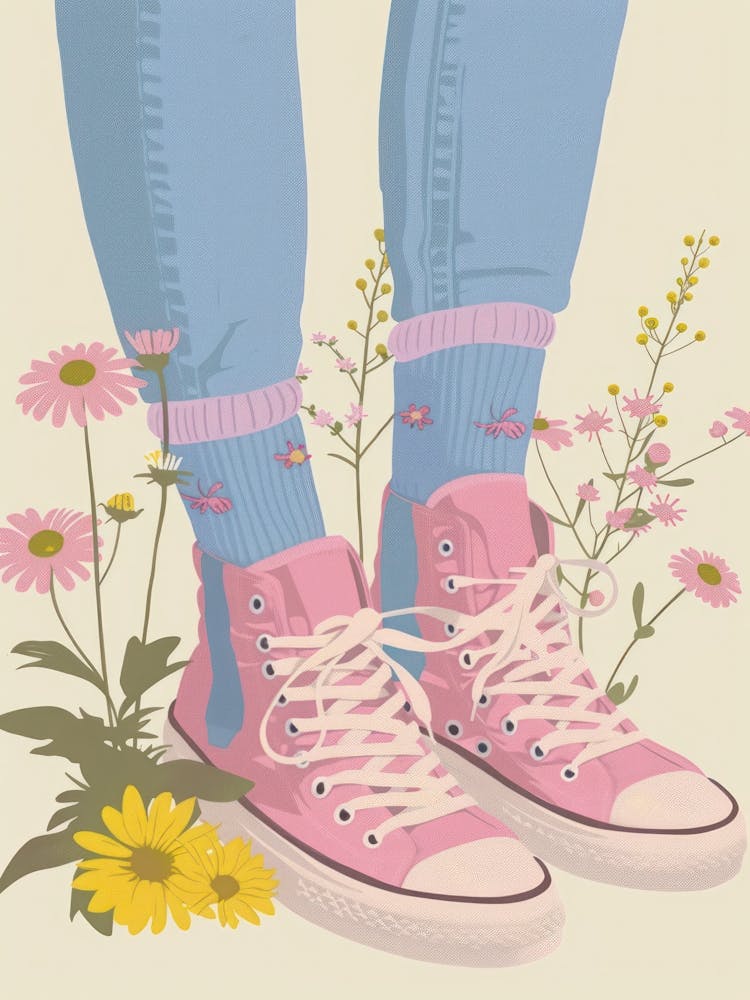 Baskets Roses et Fleurs 7