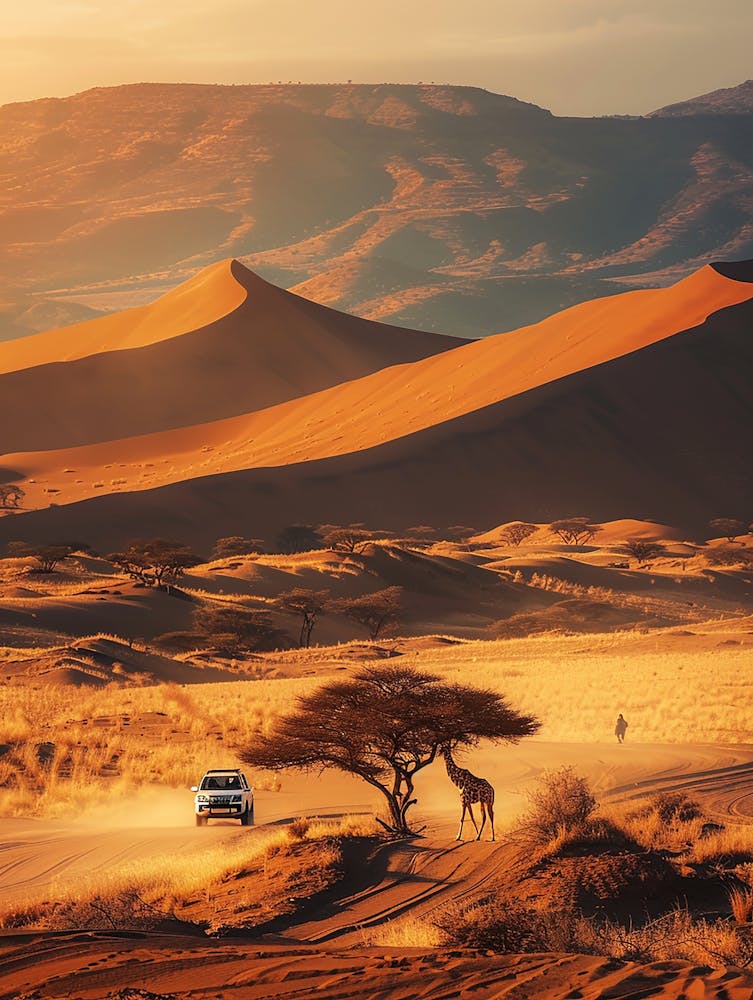 Sonnenuntergang in der Namibia-Wüste