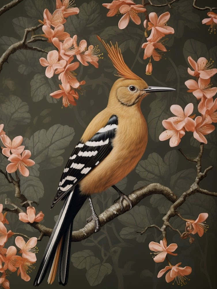 Dark And Moody Botanical Hoopoe 1