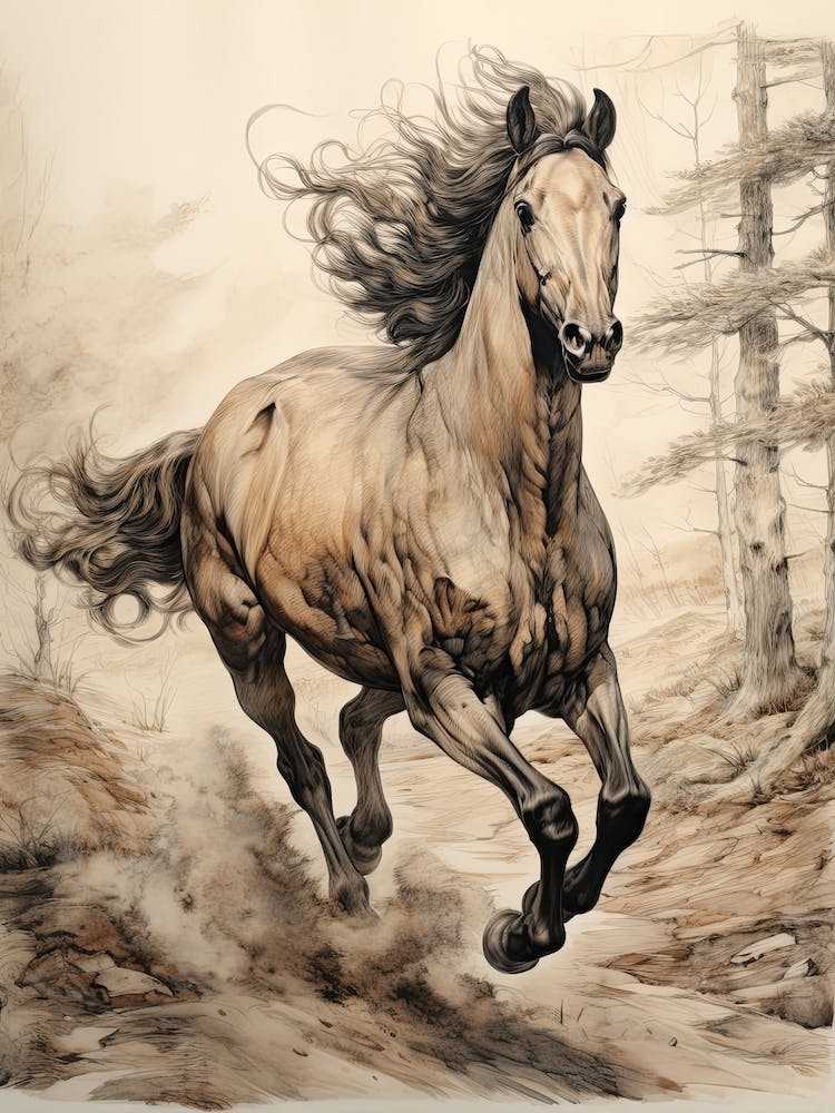 A Horse Painting In The Style Of Scumbling 2