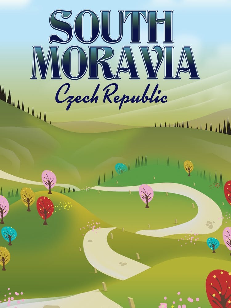 South Moravia Czech Republic Travel poster