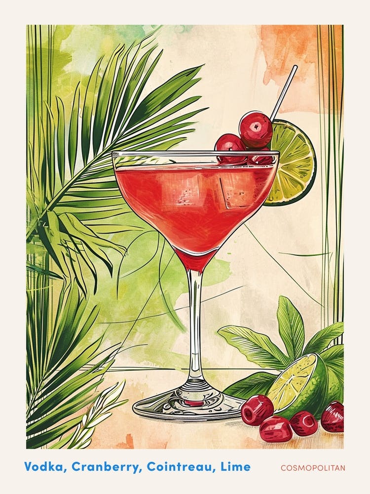 Art Deco inspiriertes Cosmopolitan Poster