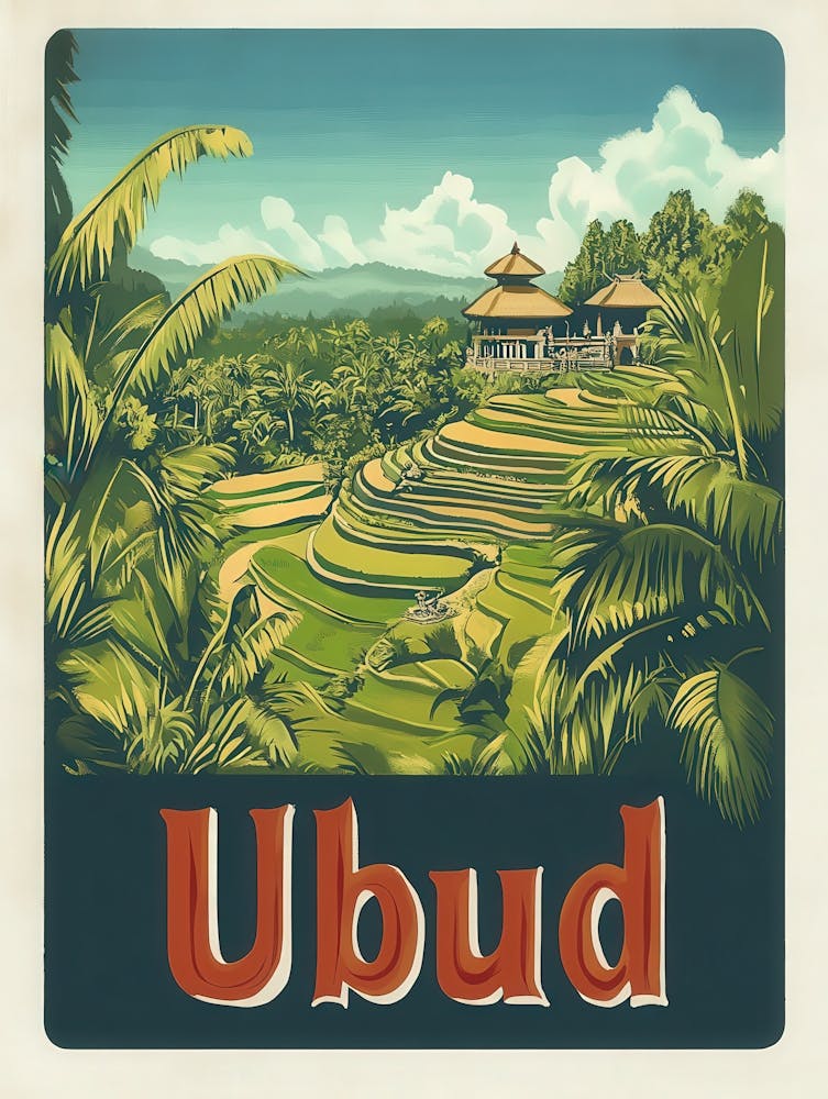 Aihrgdesign A Vintage Travel Poster Of Ubud