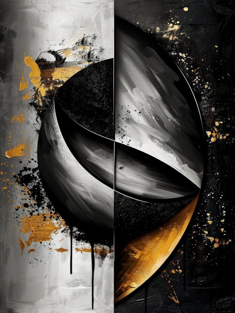 Abstract Black And Gold Painting 103