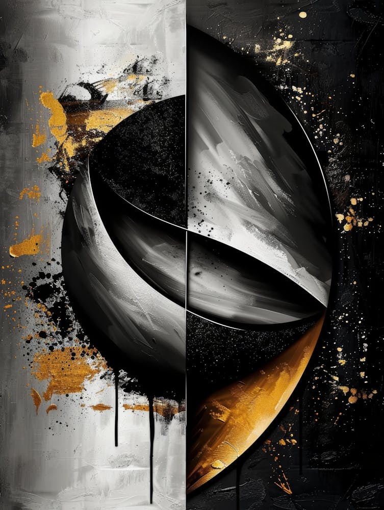 Abstract Black And Gold Painting 103