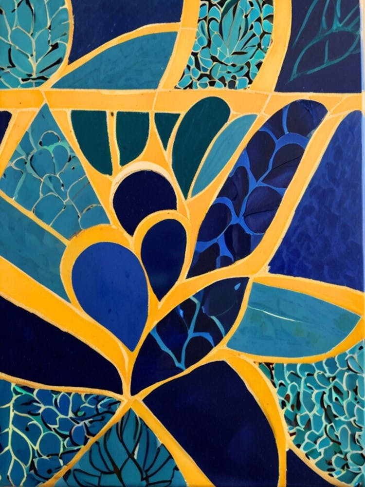 Blue And Yellow Abstract Painting