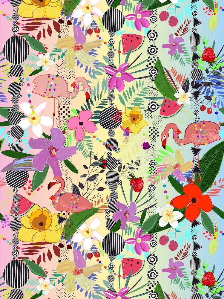 Tropical Flower Flamingo