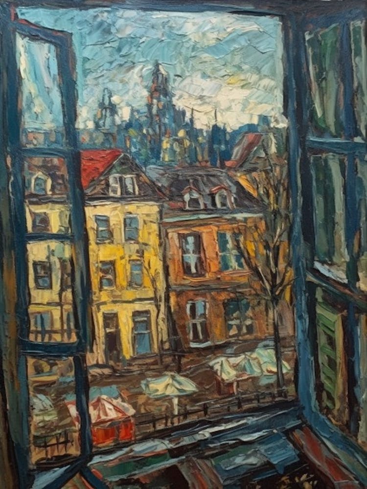Window View Of Berlin In The Style Of Expressionism 3