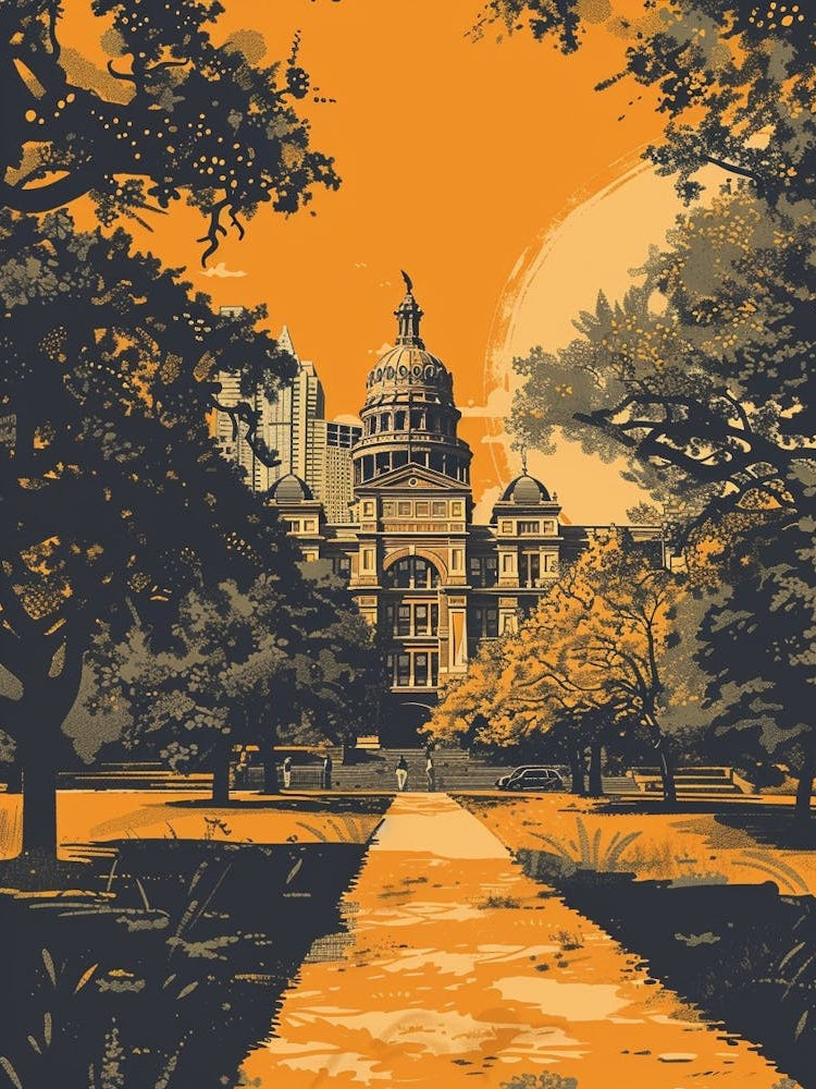 Duotone Illustration The University Of Austin Texas 2