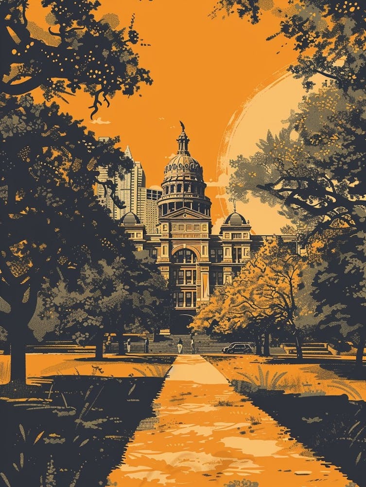 Duotone Illustration The University Of Austin Texas 2