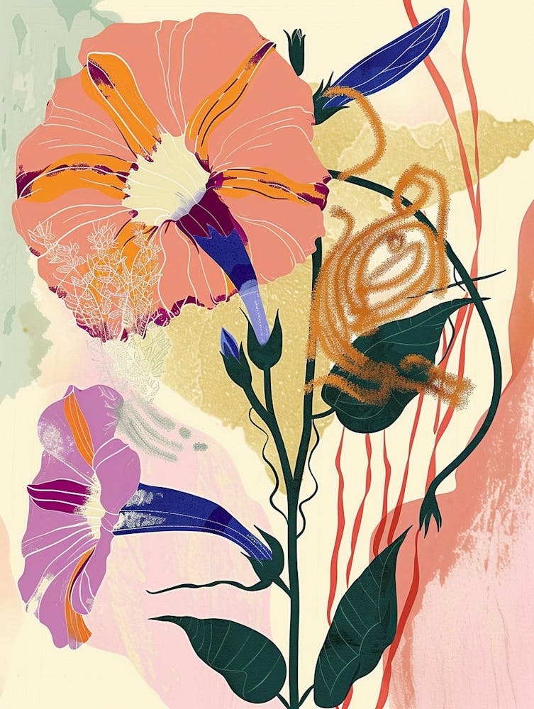 Colourful Flower Illustration Morning Glory 1