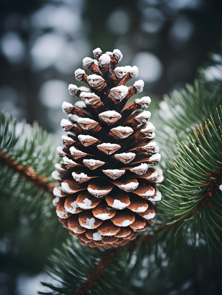 Pine Cone In Winter