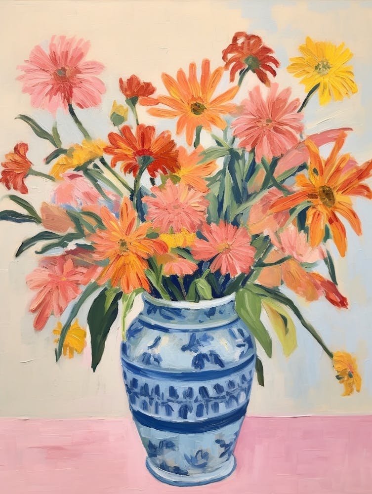 Flower Painting Fauvist Style Gaillardia 2