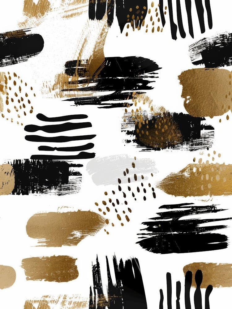 Gold And Black Abstract Painting 29
