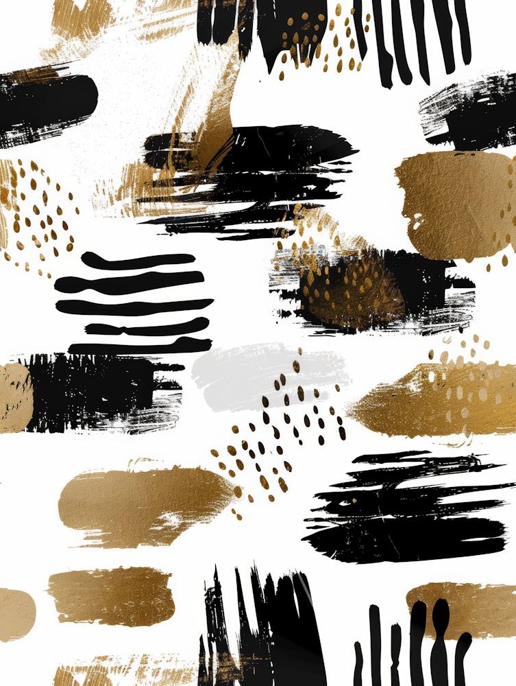 Gold And Black Abstract Painting 29